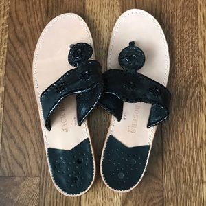 Jack Rogers Black Whipstitched Flip Flop